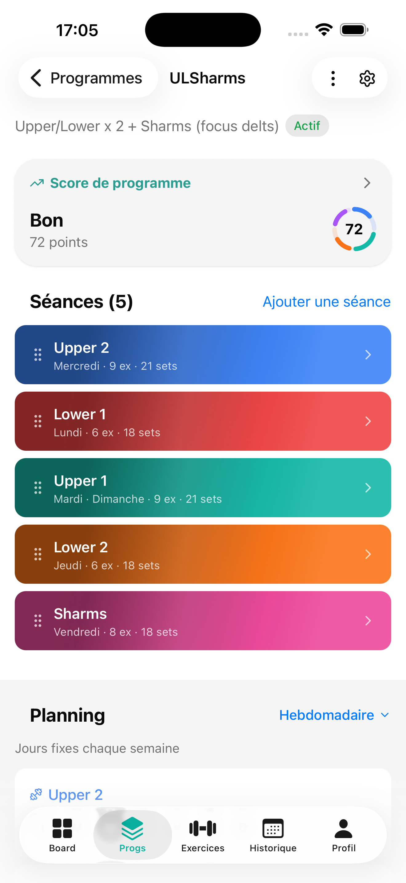 Détail du programme